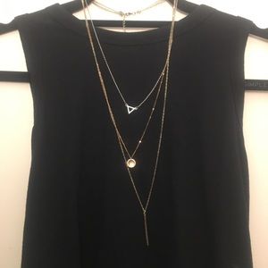 Geometric 3 strand necklace